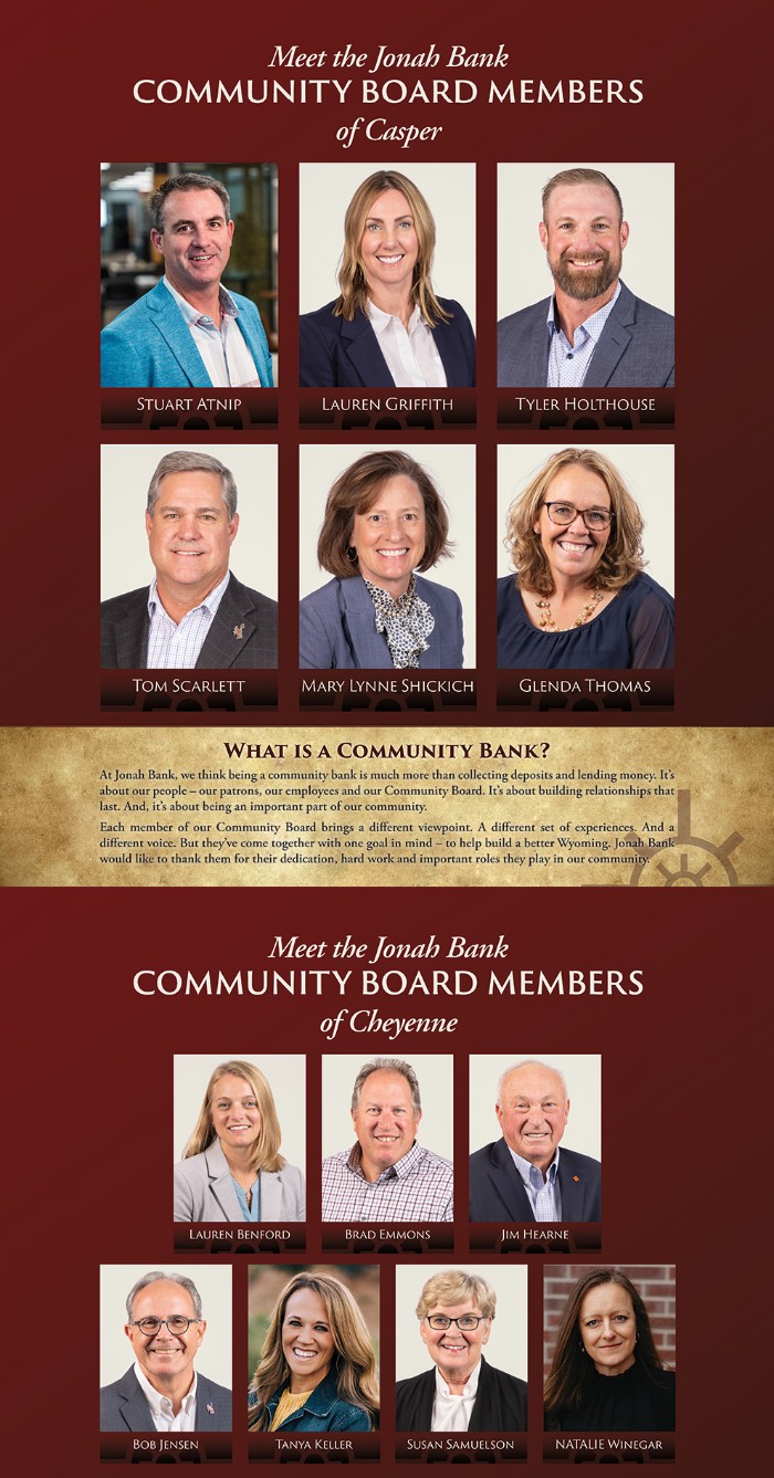 Cheyenne meet the jonah bank community board of members of Casper and Cheyenne