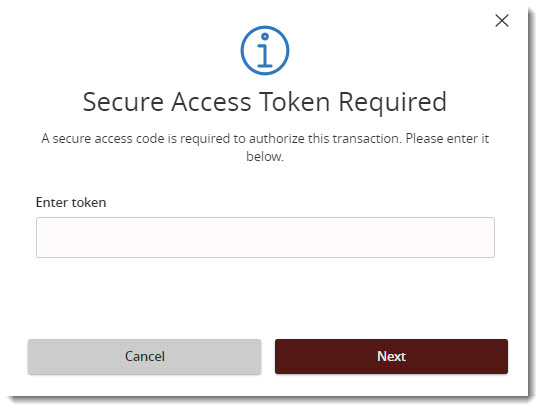 secure access token required screen shot